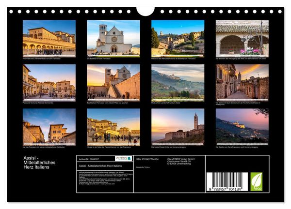 Produktbild: Assisi - Mittelalterliches Herz Italiens (Wandkalender 2026 DIN A4 quer), CALVENDO Monatskalender