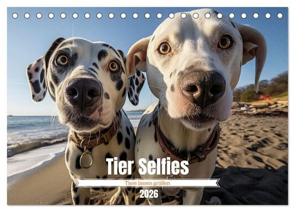 Produktbild: Tier Selfies (Tischkalender 2026 DIN A5 quer), CALVENDO Monatskalender
