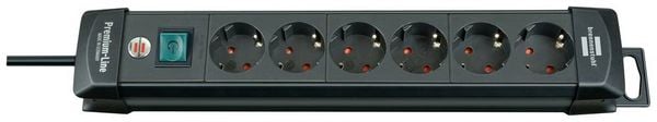 Produktbild: Brennenstuhl 1951160100 Steckdosenleiste mit Schalter 6fach Schwarz Schutzkontakt 1St.