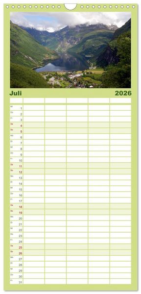 Produktbild: Familienplaner 2026 - SKANDINAVIEN mit 5 Spalten (Wandkalender, 21 x 45 cm) CALVENDO