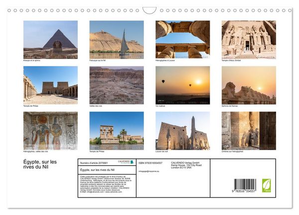 Produktbild: &Eacute;gypte, sur les rives du Nil (Calendrier mural 2026 DIN A3 vertical), CALVENDO calendrier mensuel
