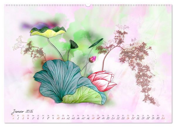 Produktbild: Lotus Bl&uuml;tenzauber (hochwertiger Premium Wandkalender 2026 DIN A2 quer), Kunstdruck in Hochglanz