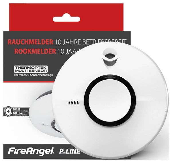 Produktbild: FireAngel Rauchwarnmelder inkl. 10 Jahres-Batterie batteriebetrieben (&Oslash; x H) 130mm x 34mm