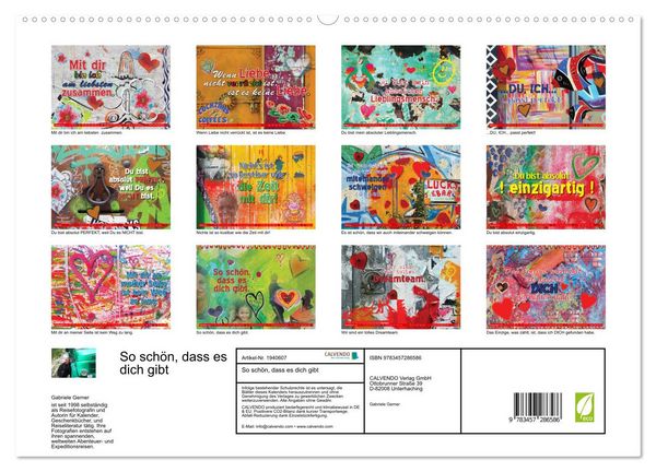 Produktbild: So sch&ouml;n, dass es dich gibt (hochwertiger Premium Wandkalender 2026 DIN A2 quer), Kunstdruck in Hochglanz