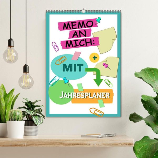 Produktbild: Memo an mich mit Jahresplaner (Wandkalender 2026 DIN A2 hoch), CALVENDO Monatskalender