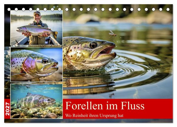 Produktbild: Forellen im Fluss (Tischkalender 2027 DIN A5 quer), CALVENDO Monatskalender