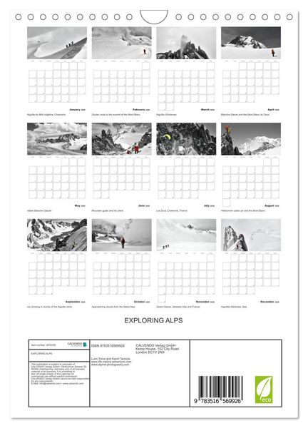 Produktbild: EXPLORING ALPS (Wall Calendar 2026 DIN A4 portrait), CALVENDO 12 Month Wall Calendar