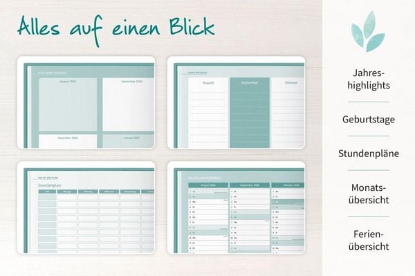 Produktbild: Mein Lehrerplaner A5+ &ndash; Ringbindung &ndash; Lehrerkalender f&uuml;r das Schuljahr 2026/2027 &ndash; Bl&auml;ttermeer