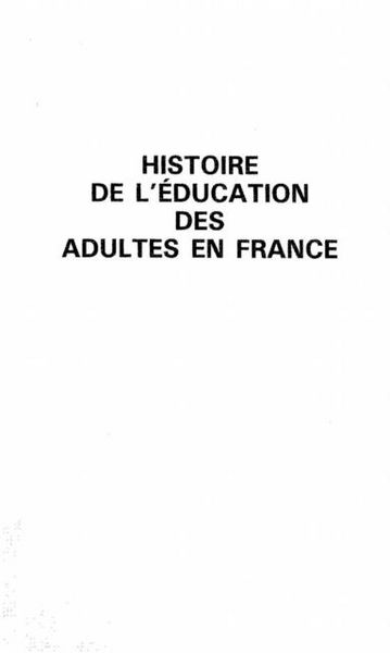 Produktbild: Histoire de l'education des adultes en France