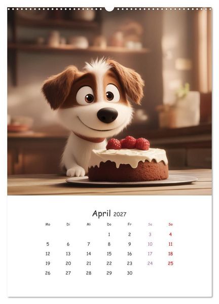 Produktbild: Fellnasen am K&uuml;chentisch - 12 KI-Motive mit Hunden (hochwertiger Premium Wandkalender 2027 DIN A2 hoch), Kunstdruck in Hochglanz