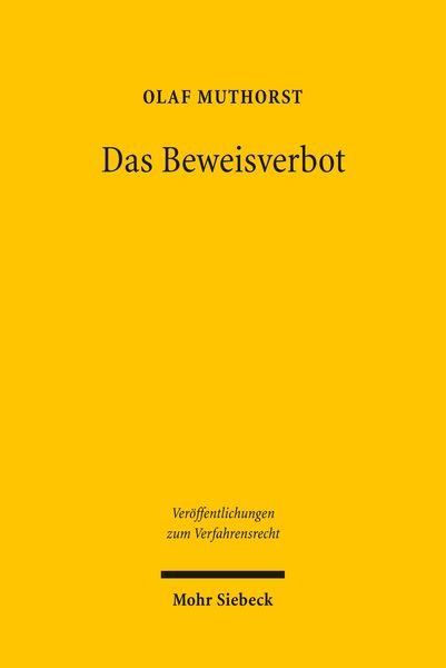 Produktbild: Das Beweisverbot