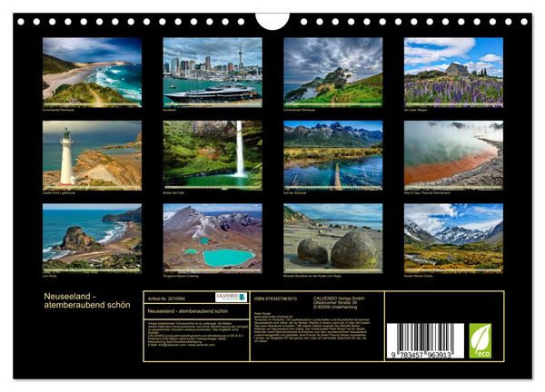 Produktbild: Neuseeland - atemberaubend sch&ouml;n (Wandkalender 2026 DIN A4 quer), CALVENDO Monatskalender