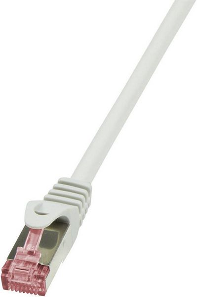 LogiLink CQ2072S RJ45 Netzwerkkabel, Patchkabel CAT 6 S/FTP 5.00 m Grau Flammwidrig, mit Rastnasenschutz 1 St.