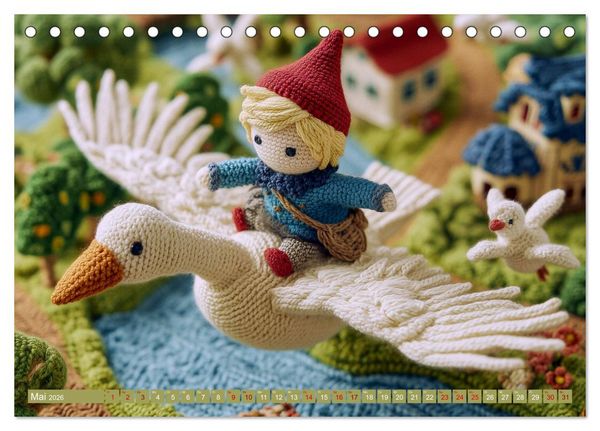 Produktbild: Amigurumi Erz&auml;hlzauber. Fantastische Geschichten als H&auml;kelkunst inszeniert (Tischkalender 2026 DIN A5 quer), CALVENDO Monatskalender