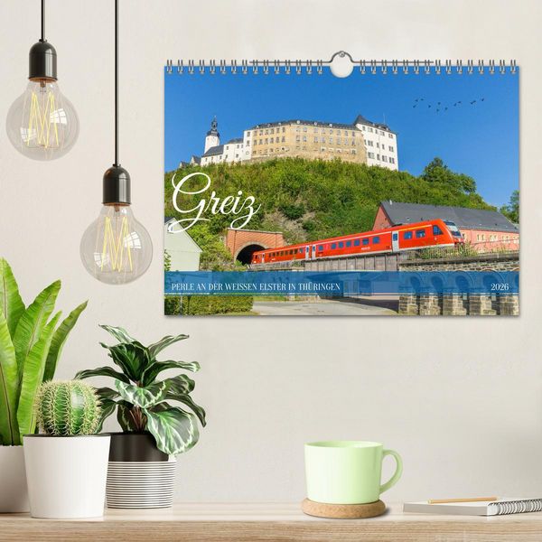 Produktbild: Greiz - Perle an der wei&szlig;en Elster in Th&uuml;ringen (Wandkalender 2026 DIN A4 quer), CALVENDO Monatskalender