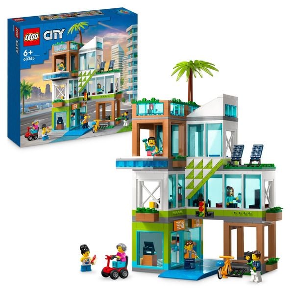LEGO City 60365 Appartementhaus, Modellbausatz mit 6 Minifiguren