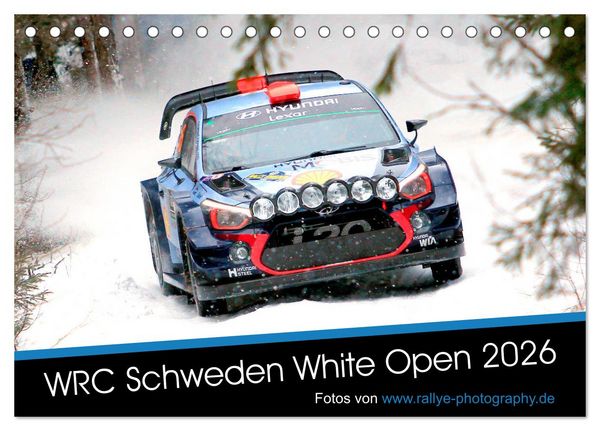 Produktbild: WRC Schweden White Open 2026 (Tischkalender 2026 DIN A5 quer), CALVENDO Monatskalender
