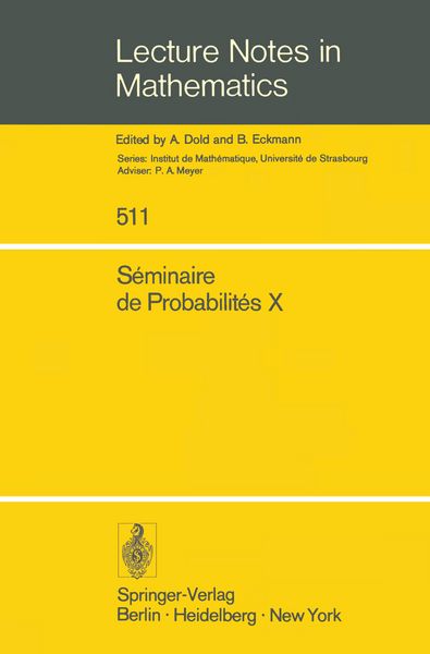Produktbild: S&eacute;minaire de Probabilit&eacute;s X