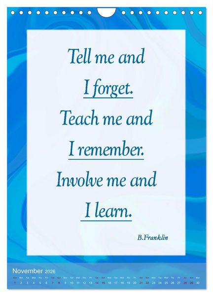 Produktbild: Inspiring sayings (Wall Calendar 2026 DIN A4 portrait), CALVENDO 12 Month Wall Calendar