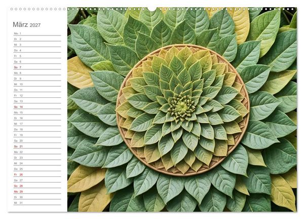 Produktbild: Natural Mandalas - Kraftvolle KI Mandalas aus Naturmaterialien (Wandkalender 2027 DIN A2 quer), CALVENDO Monatskalender