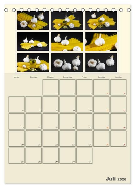 Produktbild: Food (Tischkalender 2026 DIN A5 hoch), CALVENDO Monatskalender