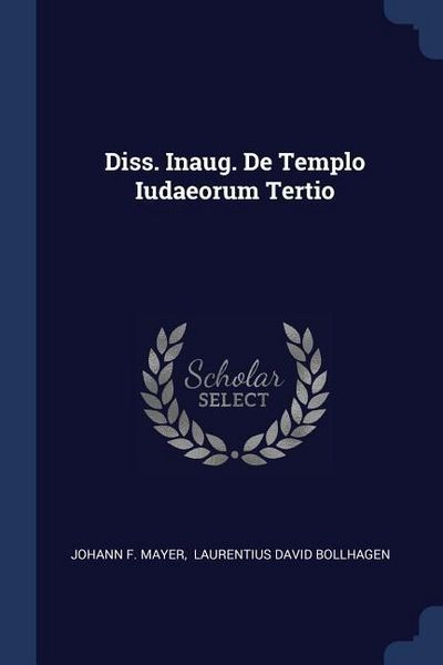 Produktbild: Diss. Inaug. De Templo Iudaeorum Tertio
