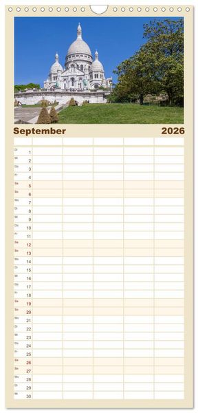 Produktbild: Familienplaner 2026 - PARIS Franz&ouml;sisches Flair und Historie mit 5 Spalten (Wandkalender, 21 x 45 cm) CALVENDO