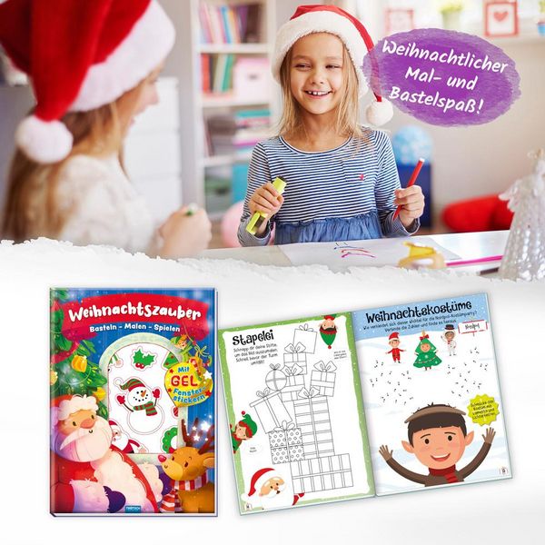 Produktbild: Tr&ouml;tsch Besch&auml;ftigungsbuch Malbuch mit Stickern Bastelbuch Weihnachtszauber