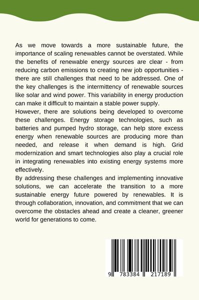 Produktbild: Scaling Renewables: Challenges & Solutions
