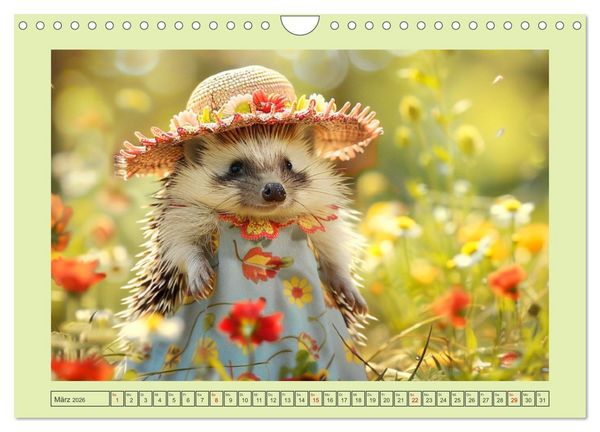 Produktbild: Zauberhafte Igel-Models. Blumiger Stil in der Natur (Wandkalender 2026 DIN A4 quer), CALVENDO Monatskalender
