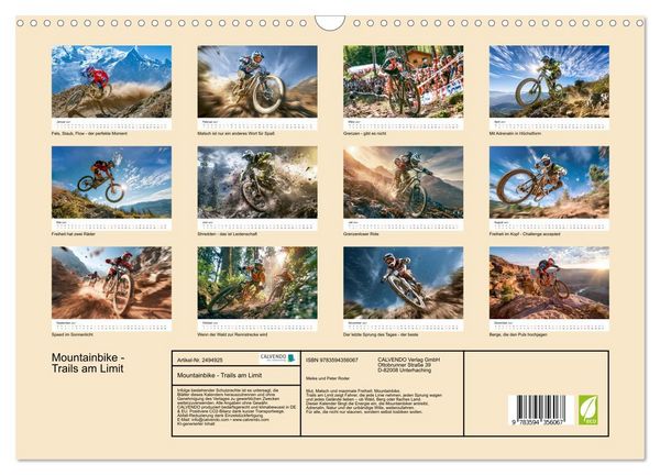 Produktbild: Mountainbike - Trails am Limit (Wandkalender 2027 DIN A3 quer), CALVENDO Monatskalender