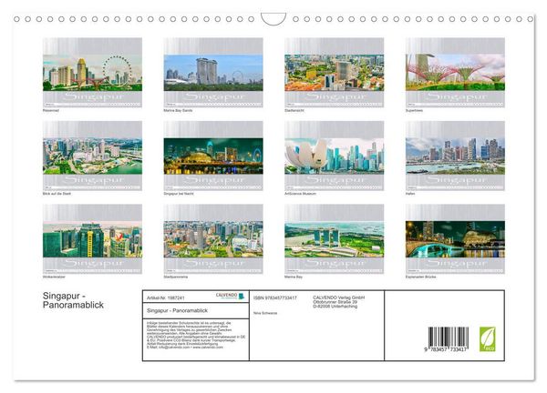 Produktbild: Singapur - Panoramablick (Wandkalender 2026 DIN A3 quer), CALVENDO Monatskalender