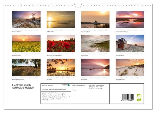 Produktbild: Lichtreise durch Schleswig-Holstein (Wandkalender 2026 DIN A3 quer), CALVENDO Monatskalender