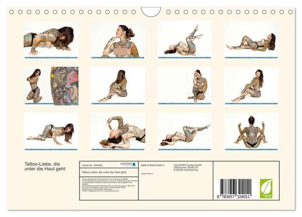 Produktbild: Tattoo-Liebe, die unter die Haut geht (Wandkalender 2026 DIN A4 quer), CALVENDO Monatskalender