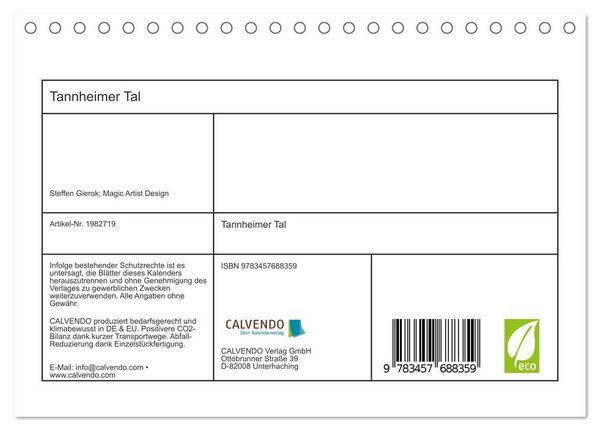 Produktbild: Tannheimer Tal (Tischkalender 2026 DIN A5 quer), CALVENDO Monatskalender