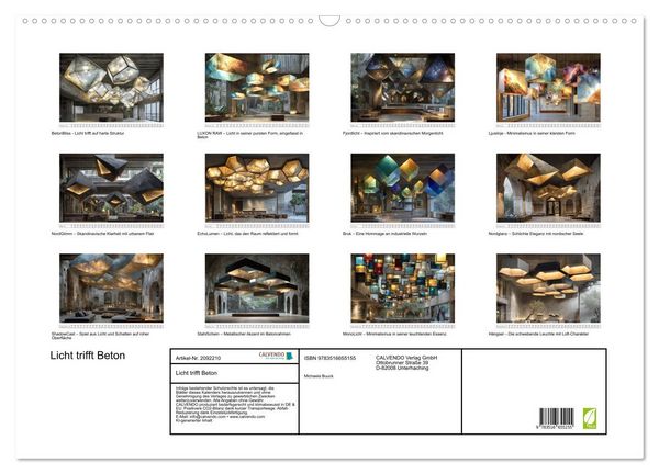 Produktbild: Licht trifft Beton (Wandkalender 2026 DIN A2 quer), CALVENDO Monatskalender