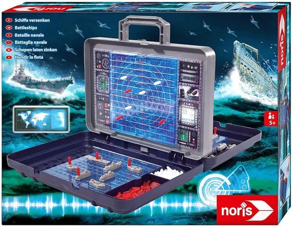 Noris 606100335 - Schiffe Versenken, Reiseversion, Koffer, Spieleklassiker