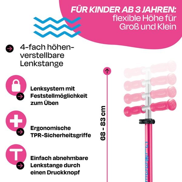 Produktbild: GLOBBER PRIMO FOLDABLE PLUS LIGHTS pink-