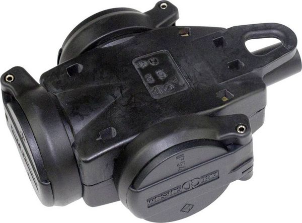 Produktbild: Stecker, Kupplungen 87142 Farbe schwarz Ausf&uuml;hrung Verteilersteckdose Zuleitung - L&auml;nge - m Steckdose 3-fach Schutzklass