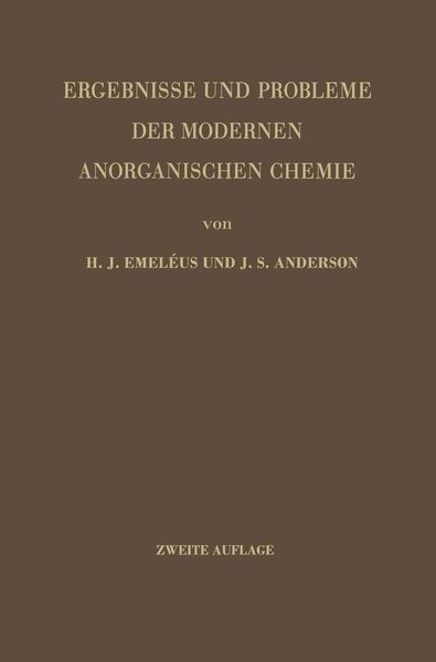 Produktbild: Ergebnisse und Probleme der Modernen Anorganischen Chemie