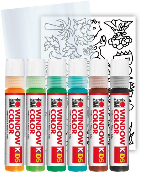 Produktbild: Marabu KiDS Window Color Set Dinosaurier 6x25ml