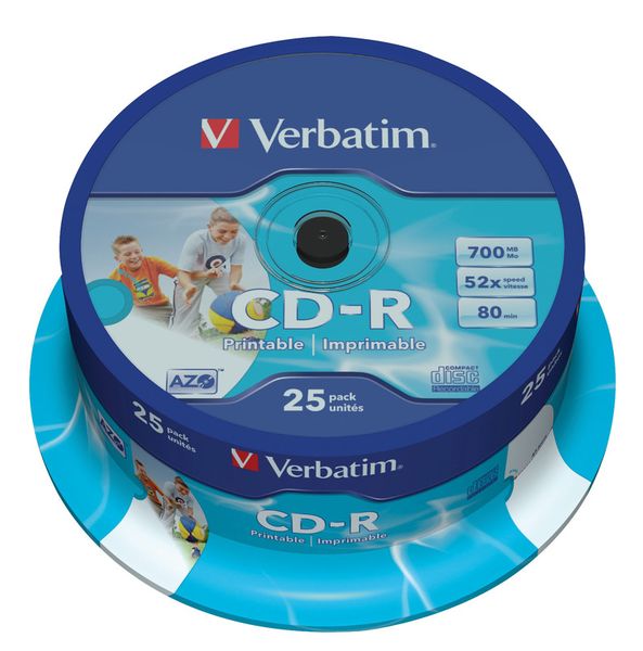 VERBATIM CD-R AZO 700MB 52x 25er Spindel bedruckbar