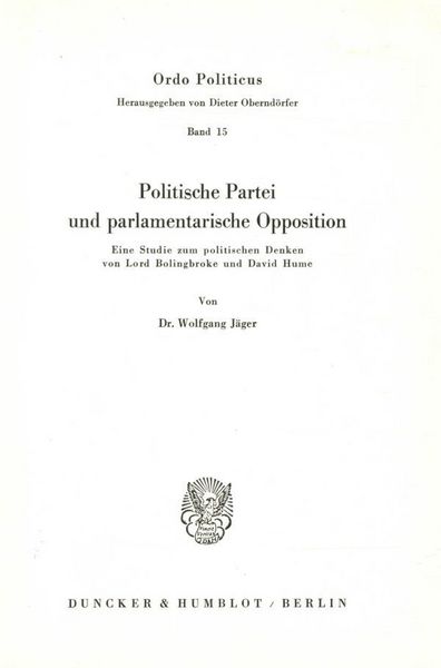 Produktbild: Politische Partei und parlamentarische Opposition.