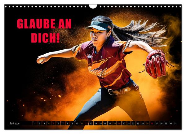 Produktbild: Baseball und Motivation (Wandkalender 2026 DIN A3 quer), CALVENDO Monatskalender