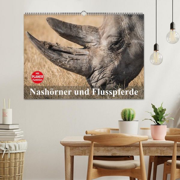 Produktbild: Nash&ouml;rner und Flusspferde (Wandkalender 2026 DIN A2 quer), CALVENDO Monatskalender