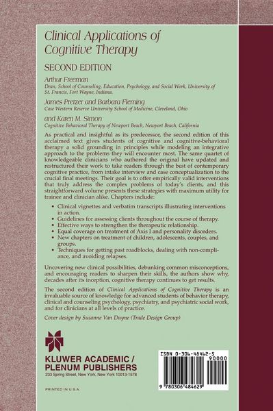 Produktbild: Clinical Applications of Cognitive Therapy