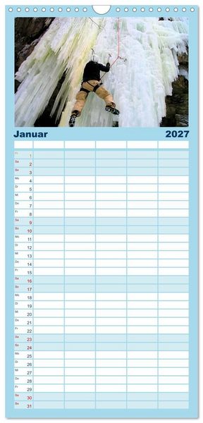 Produktbild: Familienplaner 2027 - Extremsport Eisklettern mit 5 Spalten (Wandkalender, 21 x 45 cm) CALVENDO