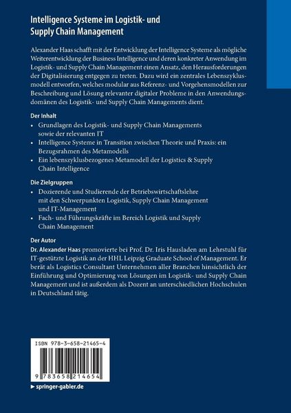 Produktbild: Intelligence Systeme im Logistik- und Supply Chain Management
