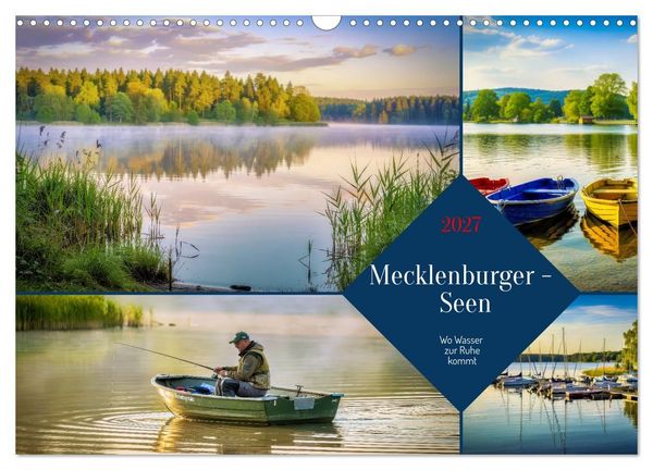 Produktbild: Mecklenburger - Seen (Wandkalender 2027 DIN A3 quer), CALVENDO Monatskalender