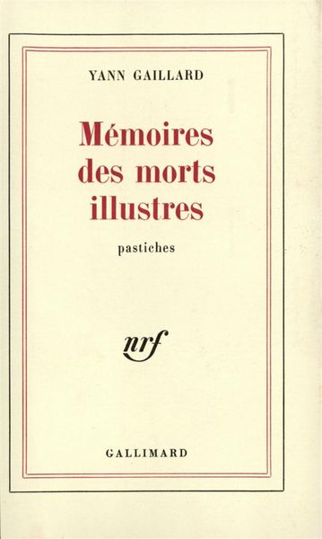 Produktbild: M&eacute;moires des morts illustres